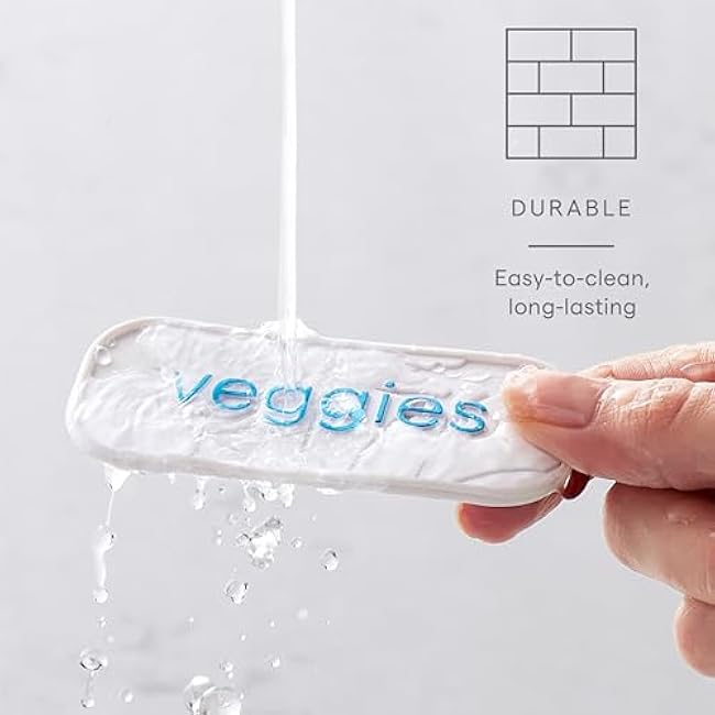 YouCopia ReStickable? Fridge Labels, 3D Fridge Labels, Reusable Nano-Suction, White