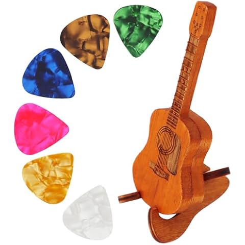 Lafo Wooden Acoustic Guitar Pick Box with Stand Cover