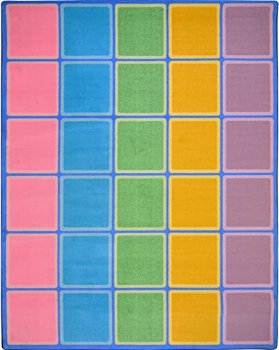 Joy Carpets Blocks Abound Rug, Pastel, 10'9" x 13'2"