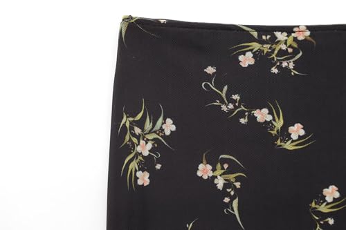 French Retro Floral Printed Ruffle Edge Chiffon Skirts for Summer High Waisted Vacation Midi Skirts Womens4