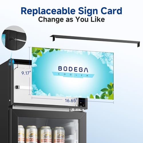 Image of BODEGA BODEGACOOLER Commercial Refrigerator with Glass Door,6.53 Cu.Ft Beverage Fridge
