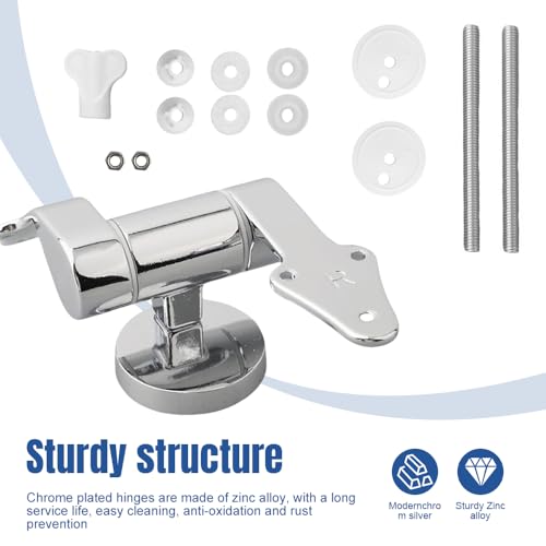 Riisoyu WC Sitz Scharniere Ersatzteile, Toilettensitz Scharniere Ersatz Verlangsamung Zinklegierung Dreieck WC Scharniere Befestigungs-Set für Toilettendeckel für die Meisten Toilettensitze