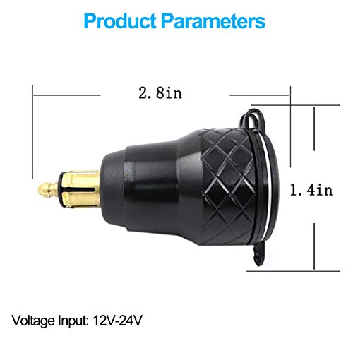 Image of iMESTOU Motorcycle DIN to Dual USB Power Charger Quick Charge 3.0 DIN USB Adapter Aluminum with Voltmeter Compatible with BMW Triumph Tiger Ducati