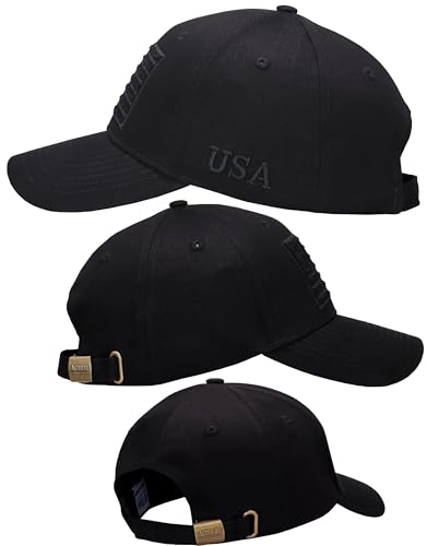 Image of Antourage American Flag Unisex Baseball Hat for Men and Women | USA Flag Mesh Snapback Flat Visor Cap + 2 Patriotic Patches