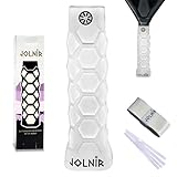 Jolnir Grip Padel Premium Blanco - Set Completo con un Grip/Mango de Padel y un overgrip - Overgrips Padél Antideslizante y Cómodo