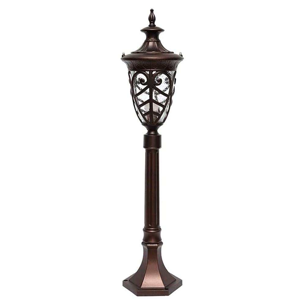 QUSYZD Strong Durable Ip54 Aluminum Metal Path Courtyard Post Pillar Light E27 Outdoor Glass Lantern Lawn Garden Column Street Lamp Park Vintage Waterproof Villa Landscape Park,