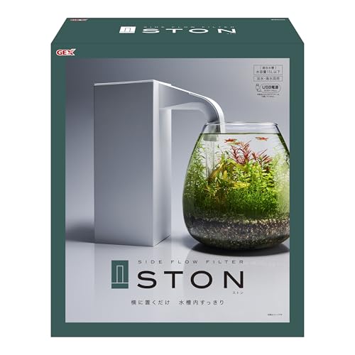 ジェックス サイドフローフィルター STON(ストン) アクアリウム用フィルター グラスアクアなどの小型水槽に 後付けフィルター USB電源