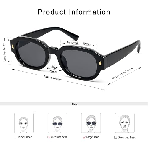 Retro Oval Sunglasses for Women Trendy Rectangle Narrow 90s Stylish Vintage Sunnies AP37184