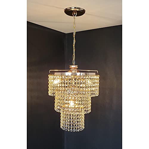 Lustre dourado Pendente cristal acrílico 30x70 AC83