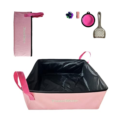 Arenero portátil plegable impermeable para gatos