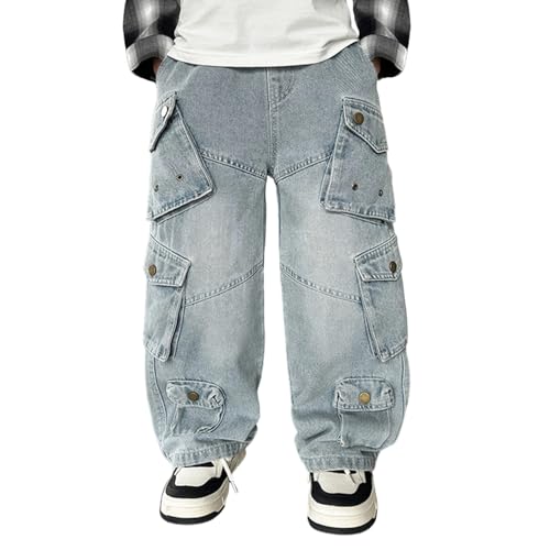 Jean baggy garçon de 4 ans style cargo en denim pour l'école et le sport au printemps
