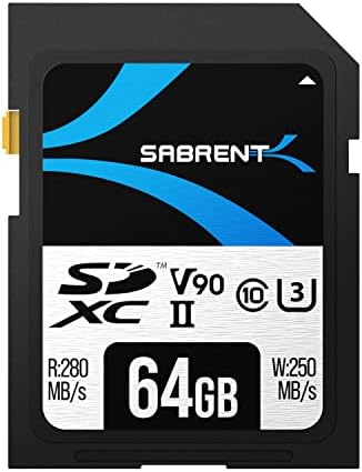 SABRENT Rocket v90 64GB SD UHS-II Memory Card R280MB/s W250MB/s (SD-TL90-64GB)