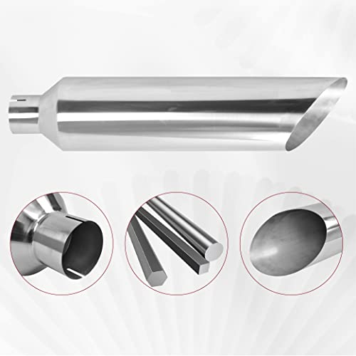 Fgjqefg 5 Inch Inlet 7 Inch Outlet Polished Stainless Steel Miter Cut Diesel Exhaust Stack Diesel Exhaust Tip(Stack Smokers 5" Id Inlet 36" Long) #TOP2