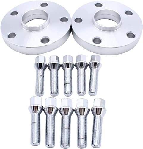 2pcs 20mm Spacers 5x112mm Hubcentric Forged Wheels Spacer Kit mit 10xolts M14x1.5 Hub Bore 57.1mm Compatible with VW AUDI