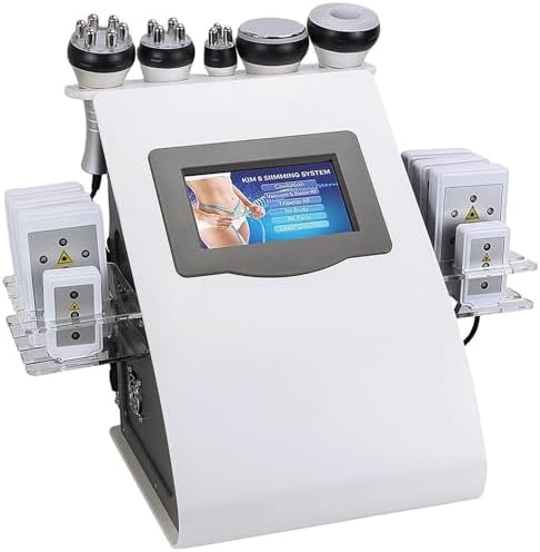 40K Cavitation Machine, 6 IN 1 Vacuum Body Sculpting Machine RF Radio Frequency Skin Lift Massager Cellulite Reduction Device Fat burning Machine for Face Waist high Hip