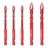 Foret à pointe en carbure pour carrelage : lot de 4/5 pièces comprenant des tailles de 6 mm, 8 mm et 12 mm pour un perçage polyvalent dans les carreaux de céramique, la porcelaine, le bois et le plastique. Idéal pour la rénovation de la maison ou les tâches d'atelier, compatible avec les perceuses filaires sans fil et d'établi fonctionnant à 2000 tr/min ou plus