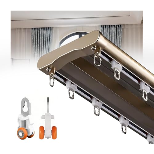 Rail de rideau robuste croisé double rangée design Champagne - 2
