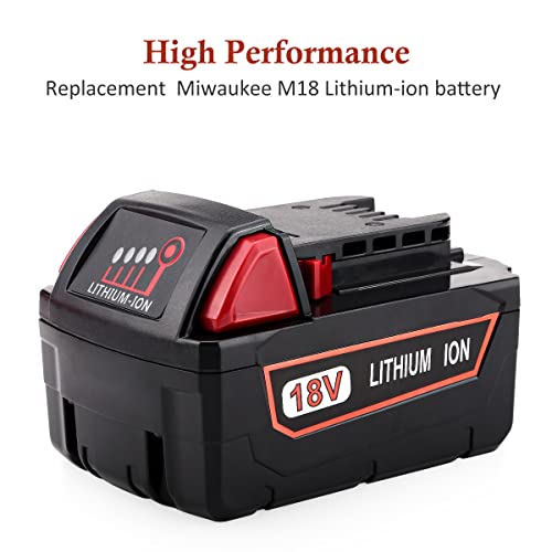 Antrobut Replacement 6.0Ah 18V Lithium Battery For Milwaukee M18 Battery & Milwaukee 18V Charger Starter Kit For Milwaukee M18 Battery #TOP2