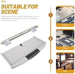 Abs Keyboard Tray Sliding Holder Under Desk with Sliders Screws Pull Out Space Saving for Office