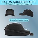 Hat Travel Case for Baseball Caps,Hard Hat Carrier Storage Case with 1 Pack Black Baseball Cap and Adjustable Shoulder Strap, Hat Organizer Holder Bag for 6 Baseball Caps for Men and Women - Black - Image 3