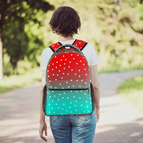Sac de voyage décontracté vert et rouge pour sorties et weekend - 6
