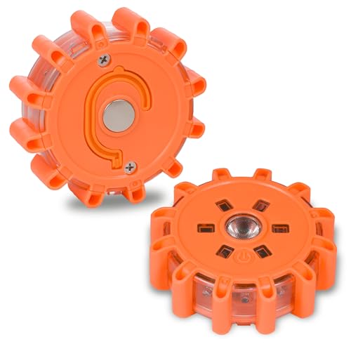 GIBOHOM 2pcs Lampe de voiture d'urgence à LED, d'Avertissement avec Base magnétique, Pour voiture, voiture, camion, avec base magnétique et crochet