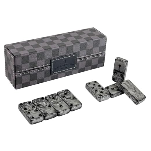 Vovotuzzi Counting Dominos Building Block Toy Double Six Dominoes Set of 28 Dominoes Set for Adults and Kids Ages 8 and UP for Famliy Game Night（Gray）