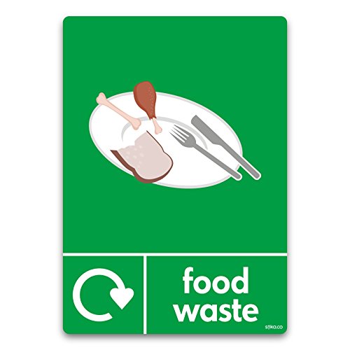 stika.co WRAP Recycling Sign | Food Waste Self-Adhesive Vinyl Sticker | Recycle Now Symbol | BS EN ISO 7010 Compliant | 105 x 148mm (A6)| Waterproof & Fade-Resistant