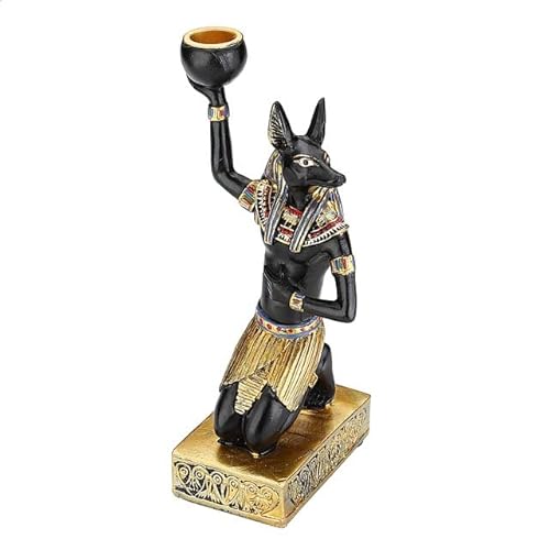 LvSenLin Harz Figuren Kerzenhalter Retro Altägyptische Göttin Sphinx Anubis Form Kerzenständer Handwerk Home Dekorative Ornamente Cover