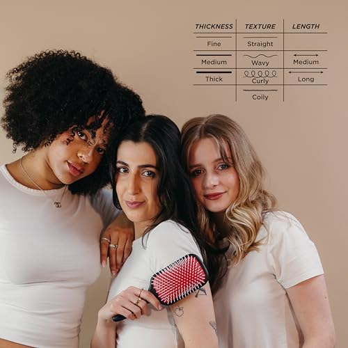 Denman Detangling & Styling Paddle Brush – Wet or Dry Hair Detangler & Styler for Curly, Coily, Straight, Thick & Long Hair – Ideal for Women & Men