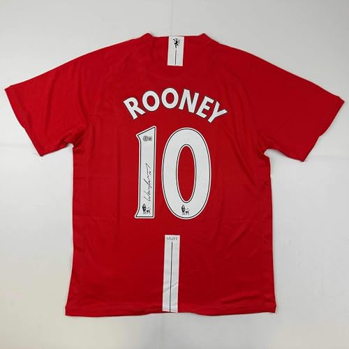 Autographed/Signed Wayne Rooney Manchester United Red 2008 Soccer Jersey Beckett BAS COA