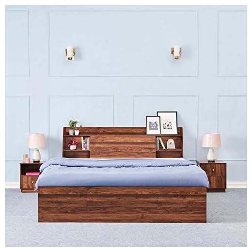 Wakefit King Size Leo Engineered Wood Platform Bed with Storage - (Matte Finish_Brown)