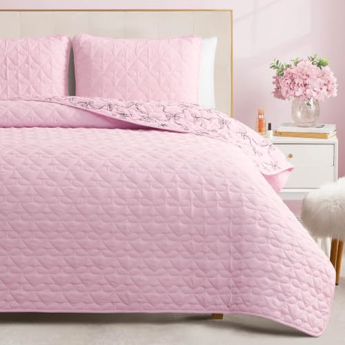 Juicy Couture Luxe Bow 3-Pc Quilt Set Light Pink King