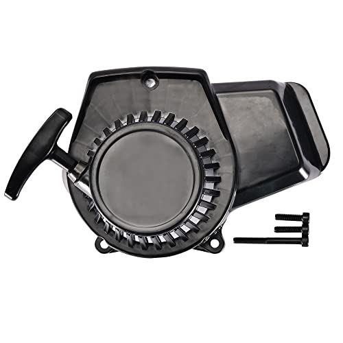 WOOSTAR Arrancador de Retroceso Reemplazo para SYX Moto Off-Road 2 Tiempos 47cc 49cc Pocket Bike Mini Quad Pit Bike Scooter ATV Negro