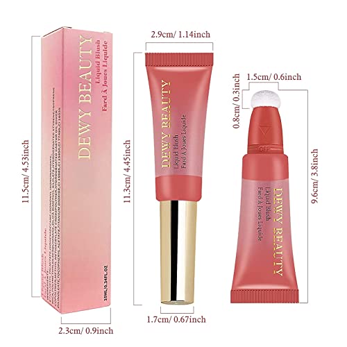 3 Colors Liquid Blush Makeup, Face Blush Beauty Wand With With Cushion, Soft Cream Blush For Cheeks Natural-Looking, Dewy Finish, Long-Wearing, Smudge Proof, Skin Tint Blush Makeup For Women #TOP7