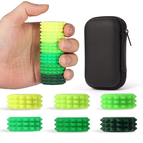 Silicone Magnet Stress Balls, 6 Pack Pain Stim Fidget Toys Adults & Teens, Sensory Toys for Kids with Autism ADHD with Storage Box, Stress Relief & Focus Handheld Roller for Office Travel Classroom