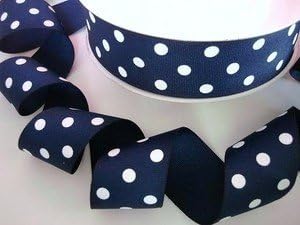 50 yards Grosgrain 1.5 Ribbon- Navy Blue/white Dots (R20-Q) US SELLER SHIP FAST