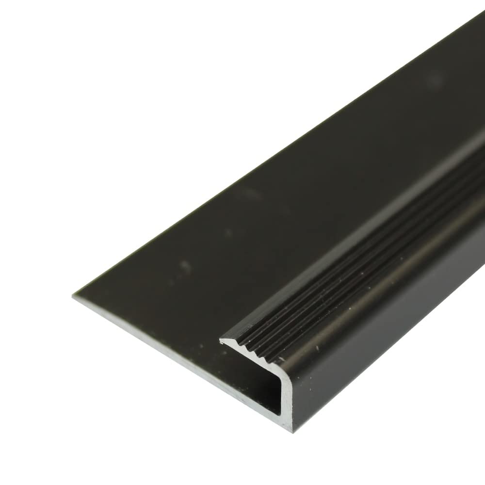 Cayrus Black C63 Anodised Aluminium Lvt U Edging Profile Threshold For 5Mm Flooring - 0.9M