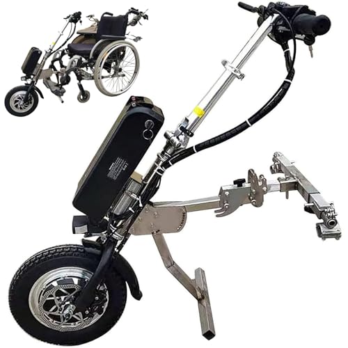 Dispositivo de tracción para silla de ruedas de 500 W, accesorio para bicicleta eléctrica, con luz delantera, amortiguador, altavoz de agudos, batería de 48 V, 15 Ah/17 Ah, 3 velocidades