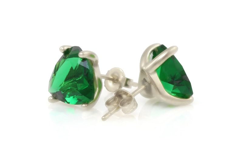 Boucles d'oreilles émeraude naturelle d'exception en argent 925 plaqué or