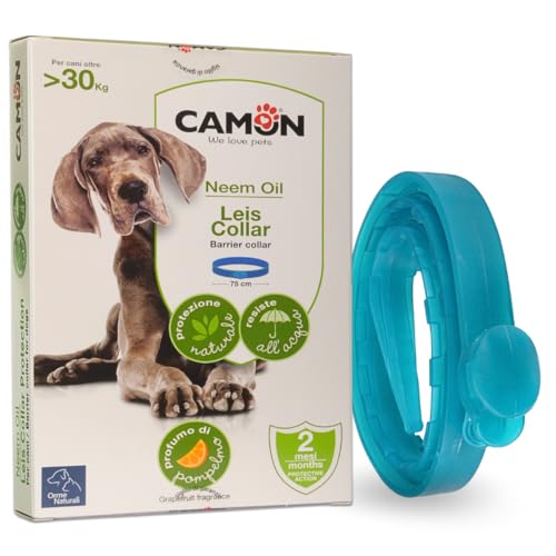 CAMON | Collare Protettivo per Cane (30kg) con Olio di Neem, 75cm, Protezione Naturale fino a 2 Mesi, 9pz