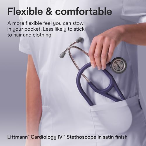 Image of 3M Littmann Cardiology IV Diagnostic Stethoscope, 6187C, More Than 2X as Loud, Weighs Less, 27 inch Midnight Blue Satin-Finish Tube for Added Comfort, Flexibility and Cleanability