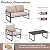 COMLAX FIELD Patio Furniture Set, 4 Pieces Outdoor Patio Furniture with Coffee Table Set, Metal Patio Conversation Sets with Washable and High-Resiliency Sponge Cushions, Beige