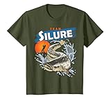 Team Silure pêcheur Silure et carnassiers T Shirt, Enfant, Olive, 8 Ans