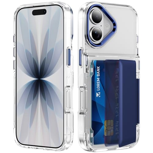 Coque iPhone 16 Plus antichoc bleu : protégez des chutes et remplacez le portefeuille