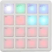 M-VAVE Instrumentos musicais e brinquedos,Controlador MIDI Portátil SMC-PAD POCKET com 16 Pads RGB Sensíveis à Velocidade e Aftertouch, Conexão USB-C e Wireless, Compatível Windows/Mac/iOS/Android