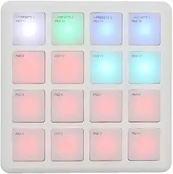 M-VAVE Instrumentos musicais e brinquedos，Controlador MIDI Portátil SMC-PAD POCKET com 16 Pads RGB Sensíveis à Velocidade e Aftertouch, Conexão USB-C e Wireless, Compatível Windows/Mac/iOS/Android