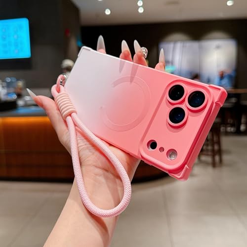 RNOZX iPhone 13 Pro Max�p ��݂胍�[�v�t���X�}�z�P�[�X �O���f�[�V�����J���[ �}�O�l�b�g���\�t�g�J�o�[�iiPhone 13 Pro Max�p/�z���C�g�s���N�j