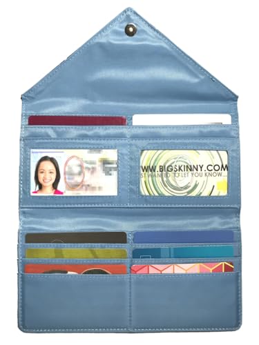 Image of Big Skinny Women's Slimvelope Tri-Fold Checkbook Slim Wallet, Holds Up to 40 Cards