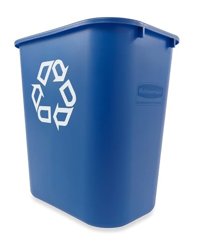 Rubbermaid Commercial Products Deskside Recycling Can, 7-Gallon/28-Quart, Blue Recycling Symbol, Plastic, for Bedroom/Bathroom/Office/Under Desk/Sink, Pack of 4 - Thumbnail 7